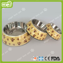 Classical Footprint Pattern Plastic Pet Dog Bowl